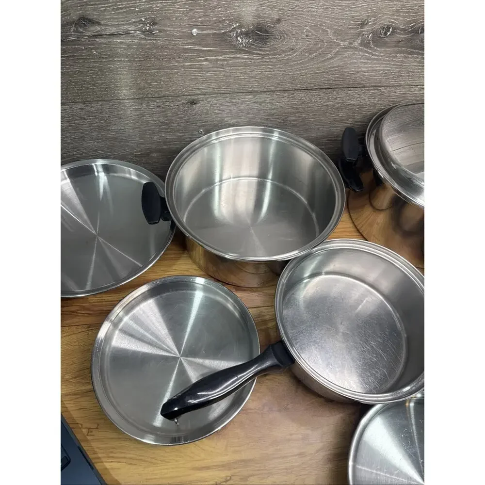 Townecraft Chefs Ware Cookware 8 Piece Set Multi Ply Core T304 Stainless Steel